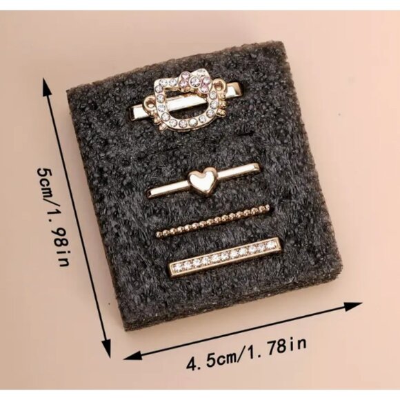 Hello Kitty Gold Silver Watch Band Charms 4pc Set Cute Strap Decorations Watches - Picture 2 of 2